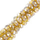 Faceted glass beads 3x2mm disc - Medium topaz-top shine coating